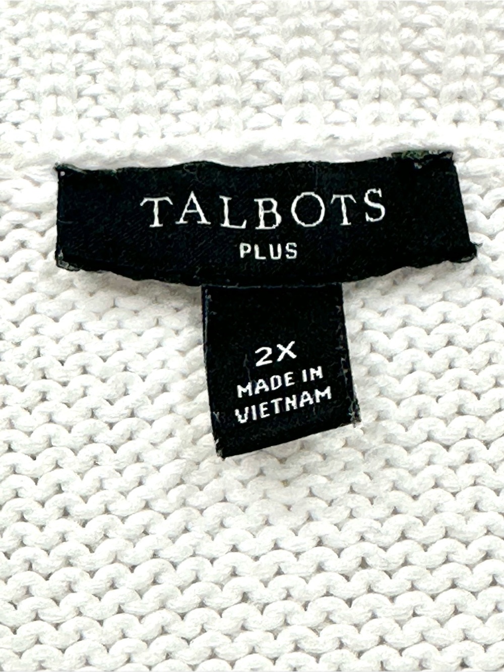 Talbots White Short Sleeve Cotton Blend Sweater Plus Size 2X - Picture 3 of 3